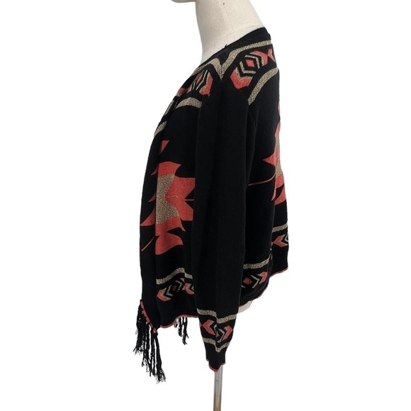 NWT Tea & Cup Long Sleeve Geo Print Waterfall Cardigan One Size Fits All Women’s - Picture 5 of 7